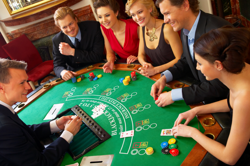 BlackJack Table. Friends having a good time!