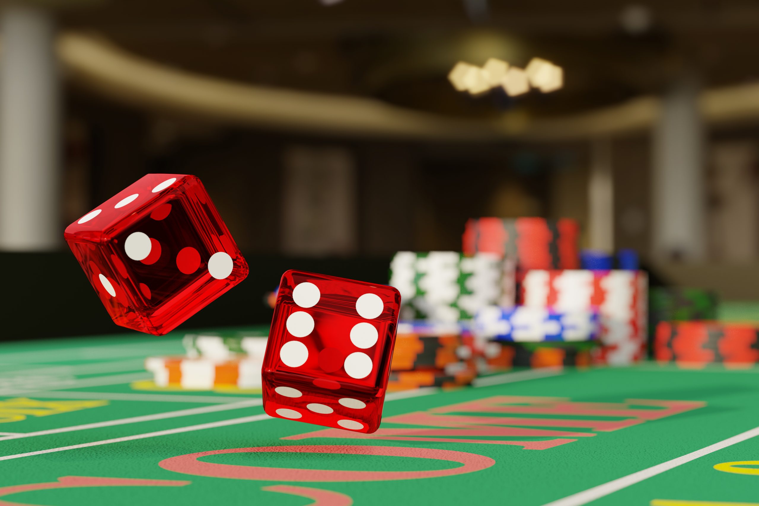 Close,Up,Shot,Of,A,Pair,Of,Dice,Rolling,Down
