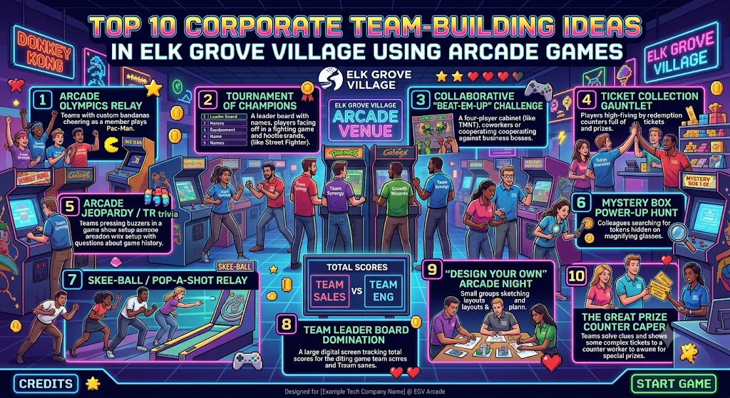 Top 10 Corporate Team-Building Ideas in Elk Grove Village Using Arcade Games